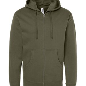 Unisex Midweight Full-Zip Hooded Sweatshirt
